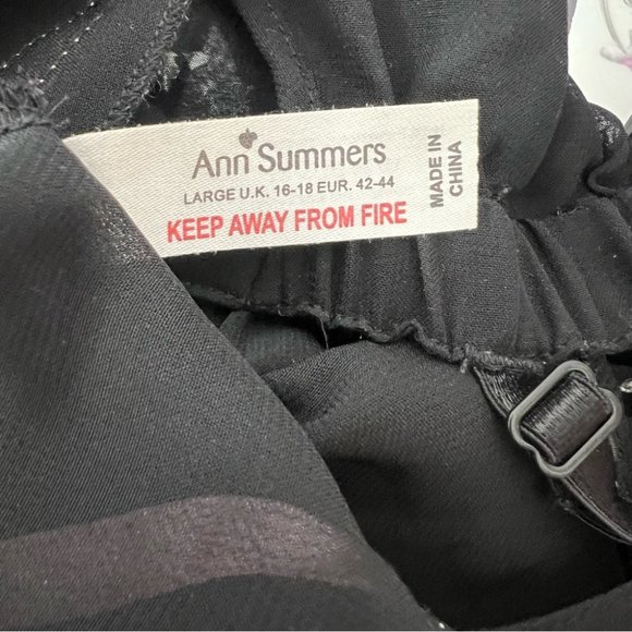 Ann summers babydoll dress nighty open cup bling black pink rhinestone buckle - Picture 12 of 13